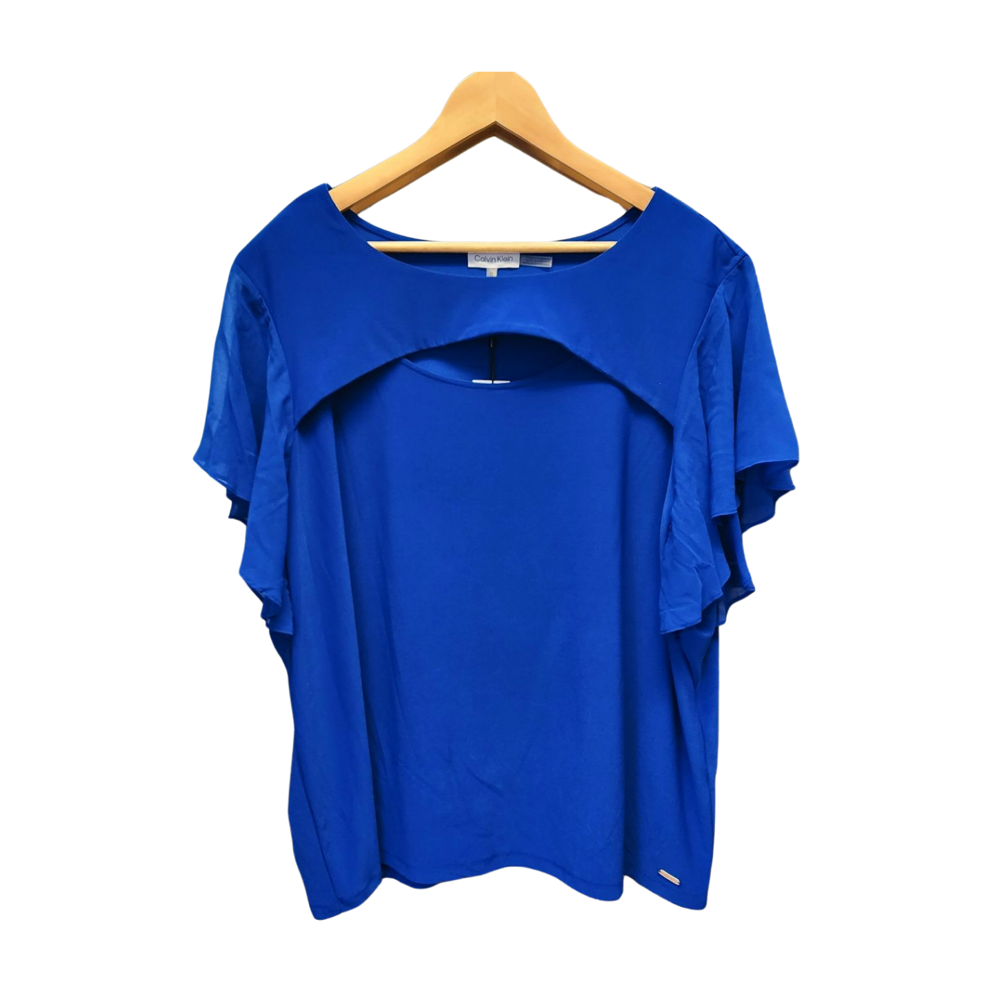 Calvin Klein Blue Short Sleeve Blouse Gesina Plus Size Clothes