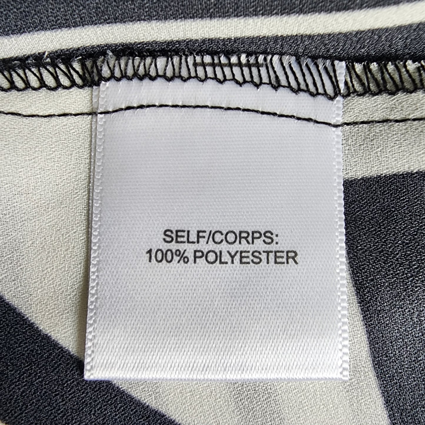 Rose + Olive Black & White Geometric Patterned Sheer Blouse