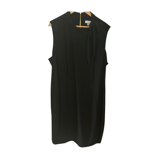 Calvin Klein Black Sleeveless Dress with High Neck & Bow.