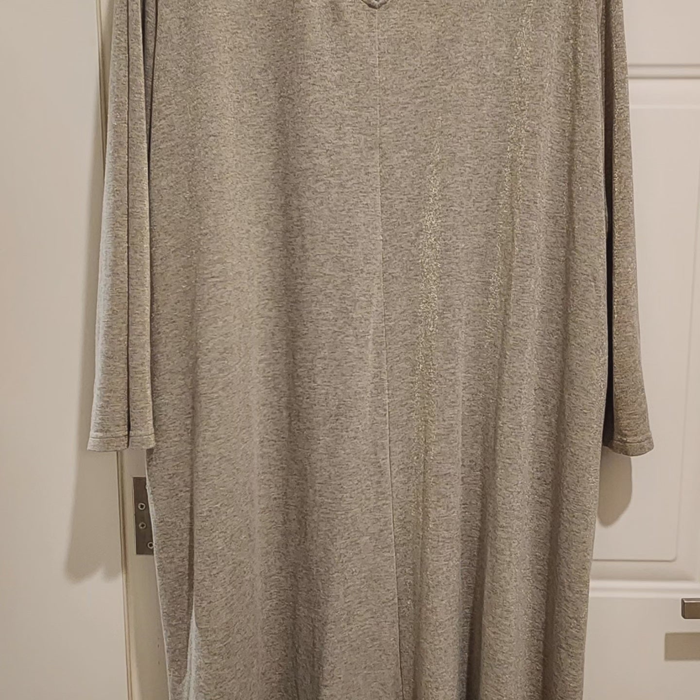 Pre-loved plus size off-white & grey knee length dress